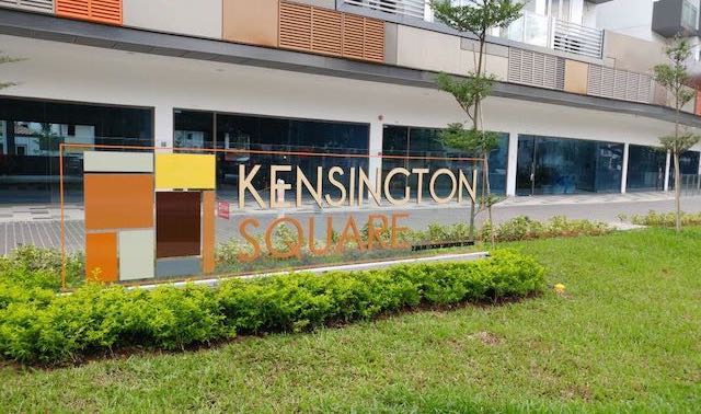 Barreiras Dashou instaladas em Kensington Square em Singapura